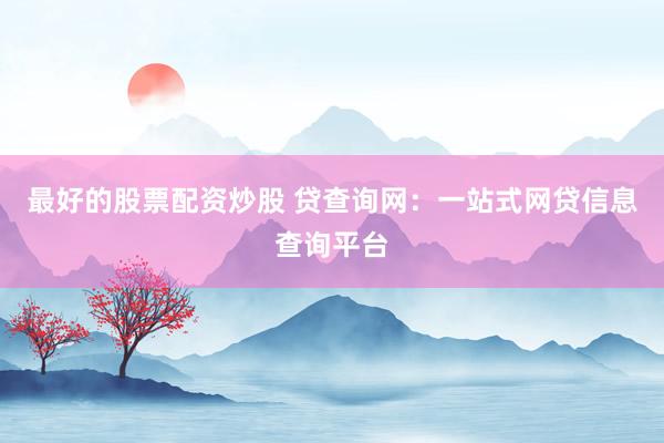 最好的股票配资炒股 贷查询网：一站式网贷信息查询平台