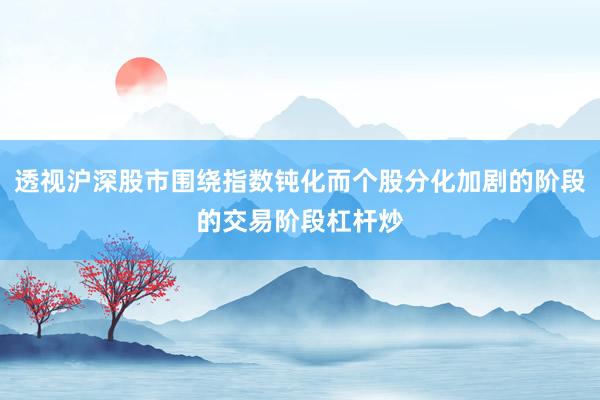 透视沪深股市围绕指数钝化而个股分化加剧的阶段的交易阶段杠杆炒