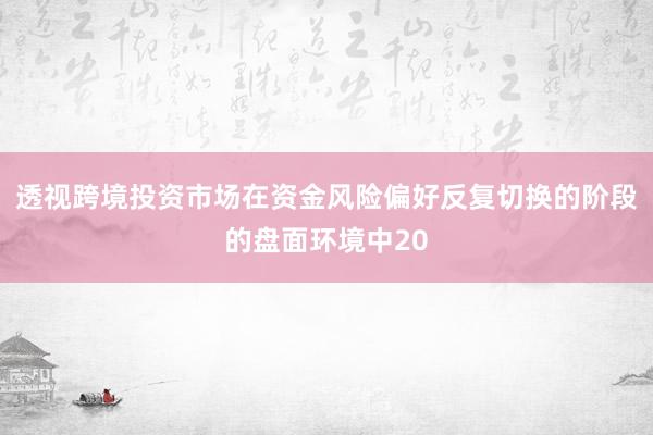透视跨境投资市场在资金风险偏好反复切换的阶段的盘面环境中20