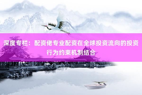 深度专栏：配资佬专业配资在全球投资流向的投资行为约束机制结合